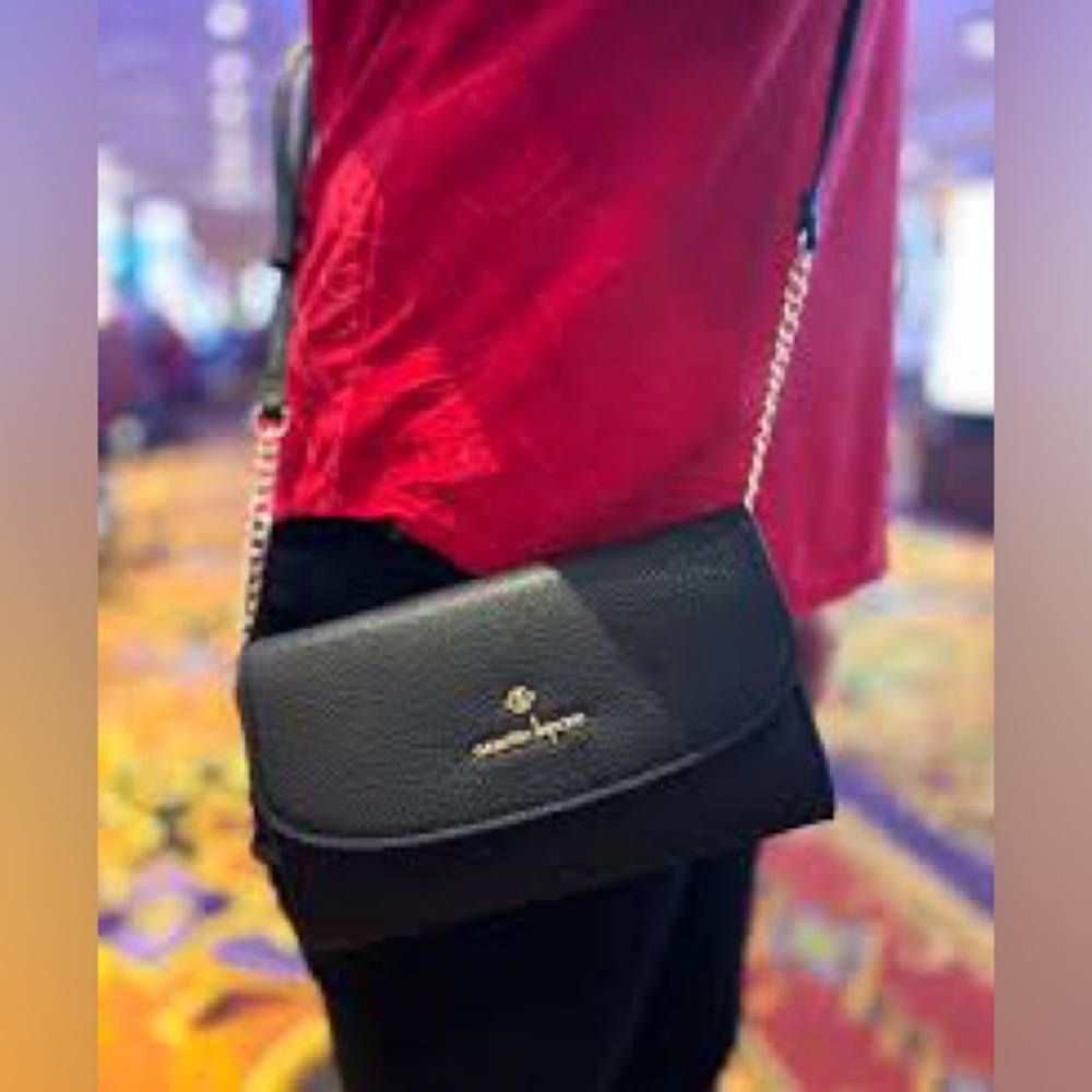 Nanette Lepore Black Pebbled Crossbody Wallet/Purse